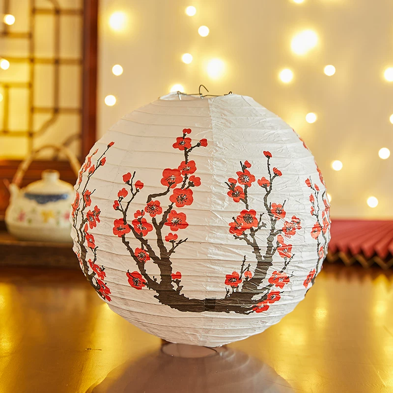 30cm Red/white Plum Blossom Pa - Japanese Lantern Paper 评论和价格