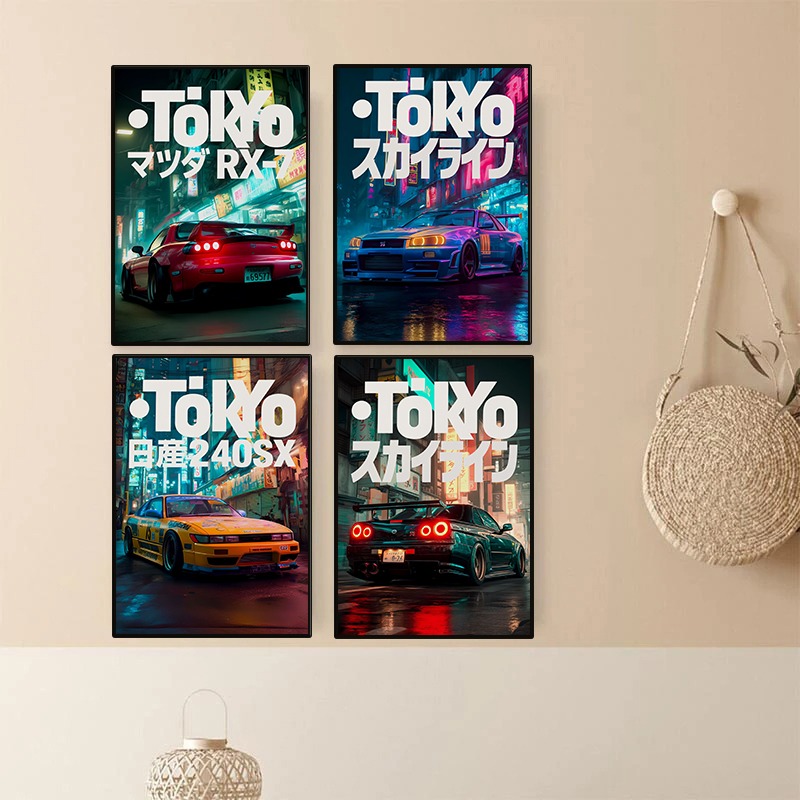 Vintage Tokyo JDM Car Poster N - Japanese Car Lifestyle 评论和价格