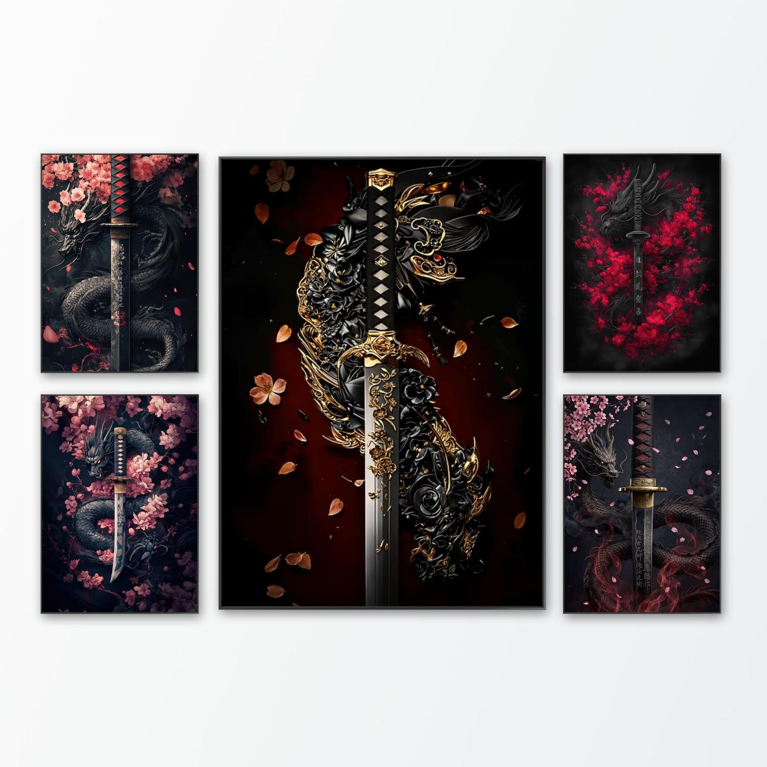 Black Dragon and Samurai Sword - Japanese Lifestyle Gifts 评论和价格